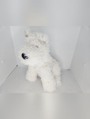 Jellycat Munro Scottie Dog Used Condition White Dog Plush No Tags 10" Toy Animal